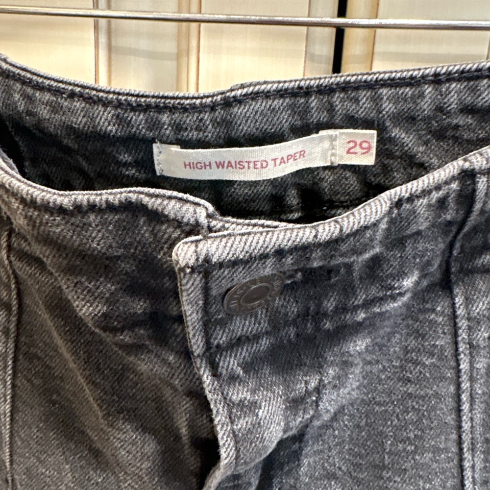 Levi's Charcoal Denim high waisted tapered Jeans
